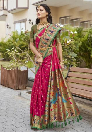 Picture of Radiant Silk Crimson Saree