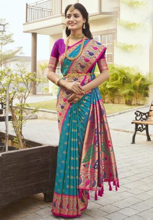 Picture of Ideal Silk Light Sea Green Saree