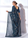 Picture of Well Formed Chiffon & Georgette Dark Slate Grey Saree