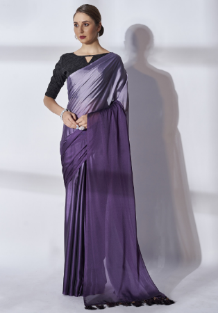 Picture of Delightful Chiffon & Georgette Light Slate Grey Saree