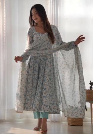 Picture of Taking Cotton & Silk Grey Readymade Salwar Kameez