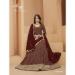 Picture of Georgette Saddle Brown Straight Cut Salwar Kameez