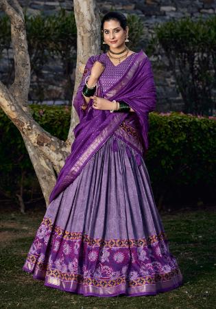 Picture of Ravishing Silk Midnight Blue Lehenga Choli