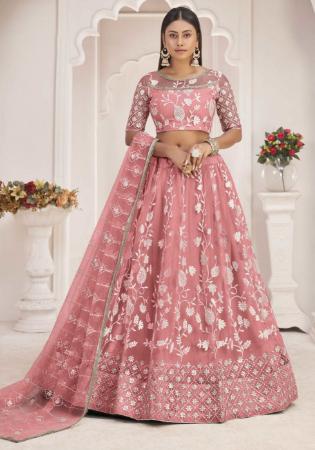 Picture of Comely Crepe & Net Pale Violet Red Lehenga Choli
