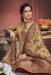 Picture of Chiffon Dark Khaki Straight Cut Salwar Kameez