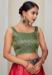 Picture of Enticing Silk Dark Olive Green Designer Blouse