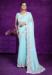 Picture of Stunning Chiffon Pale Turquoise Saree