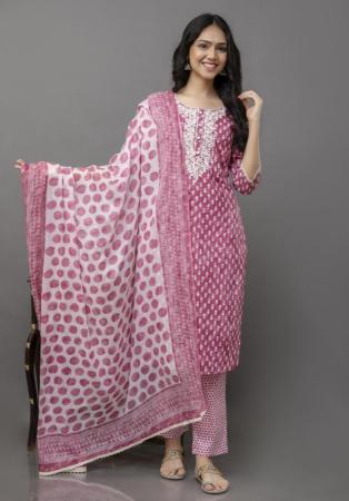 Picture of Charming Cotton Rosy Brown Readymade Salwar Kameez