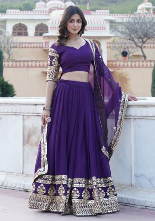 Picture of Alluring Georgette Purple Lehenga Choli