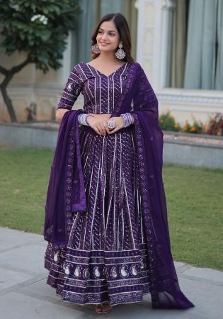 Picture of Statuesque Georgette Purple Lehenga Choli