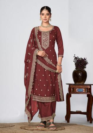 Picture of Well Formed Chiffon Sienna Straight Cut Salwar Kameez