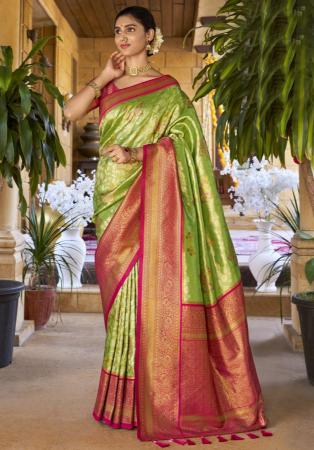 Picture of Statuesque Silk Spring Green Saree