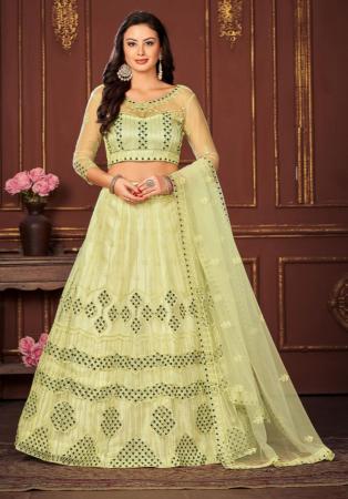 Picture of Resplendent Net Sandy Brown Lehenga Choli