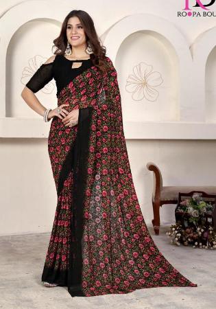 Picture of Exquisite Georgette Dark Olive Green Saree