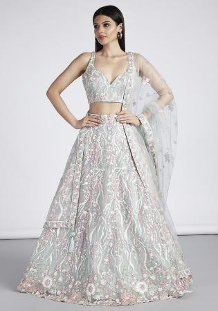 Picture of Ravishing Net Dark Sea Green Lehenga Choli