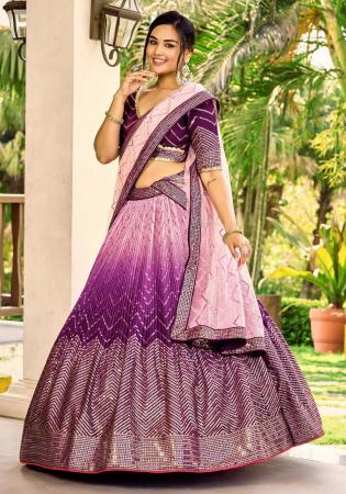 Picture of Ravishing Chiffon Tan Lehenga Choli