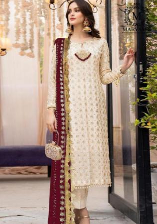 Picture of Statuesque Georgette Beige Straight Cut Salwar Kameez