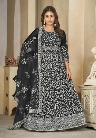 Picture of Marvelous Net Black Anarkali Salwar Kameez