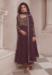 Picture of Chiffon Dark Olive Green Straight Cut Salwar Kameez