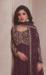 Picture of Chiffon Dark Olive Green Straight Cut Salwar Kameez