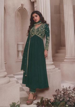 Picture of Chiffon Dark Slate Grey Straight Cut Salwar Kameez