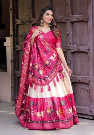 Picture of Beautiful Silk Medium Violet Red Lehenga Choli