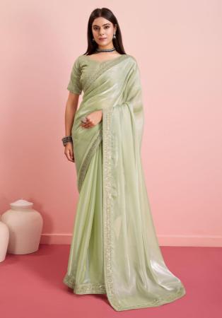 Picture of Sublime Chiffon & Silk Tan Saree