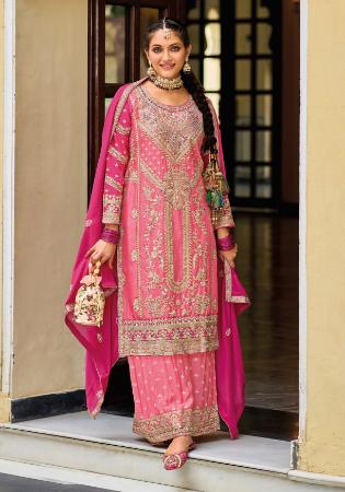 Picture of Chiffon Pale Violet Red Readymade Salwar Kameez