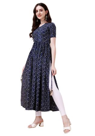 Picture of Elegant Rayon Dark Slate Grey Kurtis & Tunic