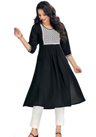 Picture of Ideal Rayon Black Kurtis & Tunic