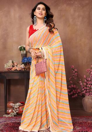 Picture of Exquisite Chiffon & Satin Light Pink Saree