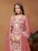 Picture of Alluring Organza Pink Straight Cut Salwar Kameez