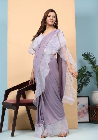 Picture of Graceful Lycra Plum Saree