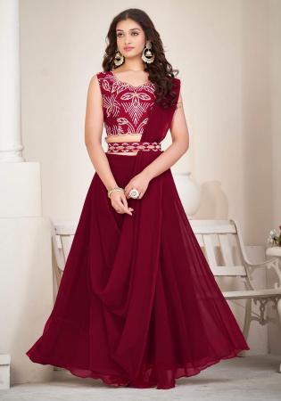 Picture of Fascinating Georgette Maroon Lehenga Choli