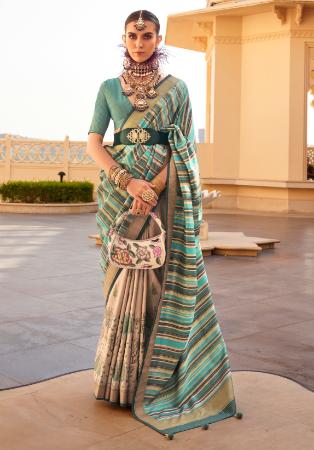 Picture of Graceful Silk Dark Olive Green Saree