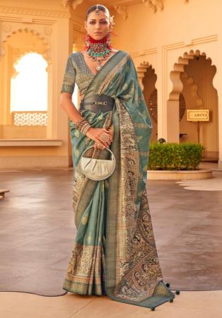 Picture of Pretty Silk Sea Green Saree