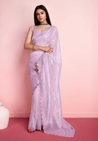 Picture of Exquisite Net Plum Saree