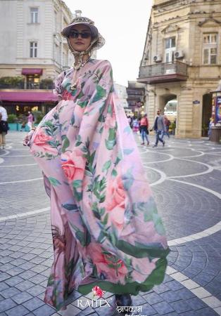 Picture of Pretty Crepe & Silk Rosy Brown Saree