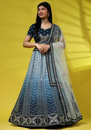 Picture of Taking Net Light Slate Grey Lehenga Choli