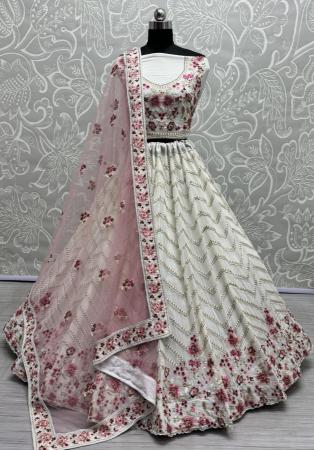 Picture of Splendid Georgette Off White Lehenga Choli