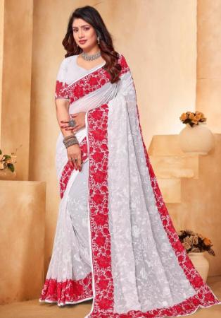 Picture of Splendid Georgette Light Grey Saree