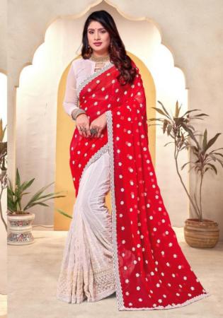 Picture of Resplendent Georgette White Saree