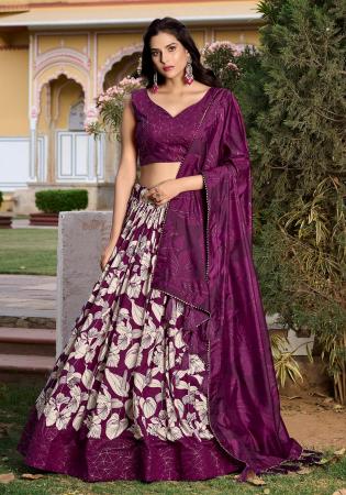 Picture of Wonderful Silk Maroon Lehenga Choli