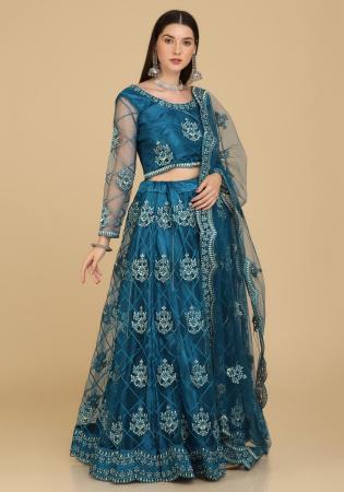 Picture of Statuesque Net Midnight Blue Lehenga Choli