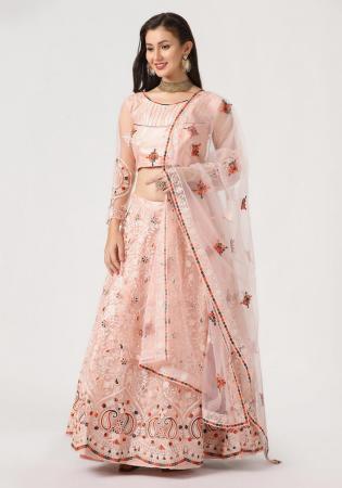 Picture of Shapely Net Light Pink Lehenga Choli