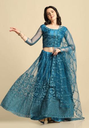 Picture of Taking Net Dark Slate Grey Lehenga Choli