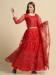 Picture of Well Formed Net Crimson Lehenga Choli