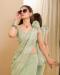 Picture of Sightly Georgette Medium Spring Green Saree