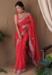 Picture of Beautiful Organza Fire Brick Saree