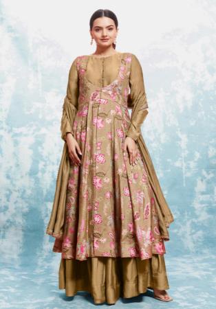 Picture of Nice Georgette Tan Readymade Salwar Kameez